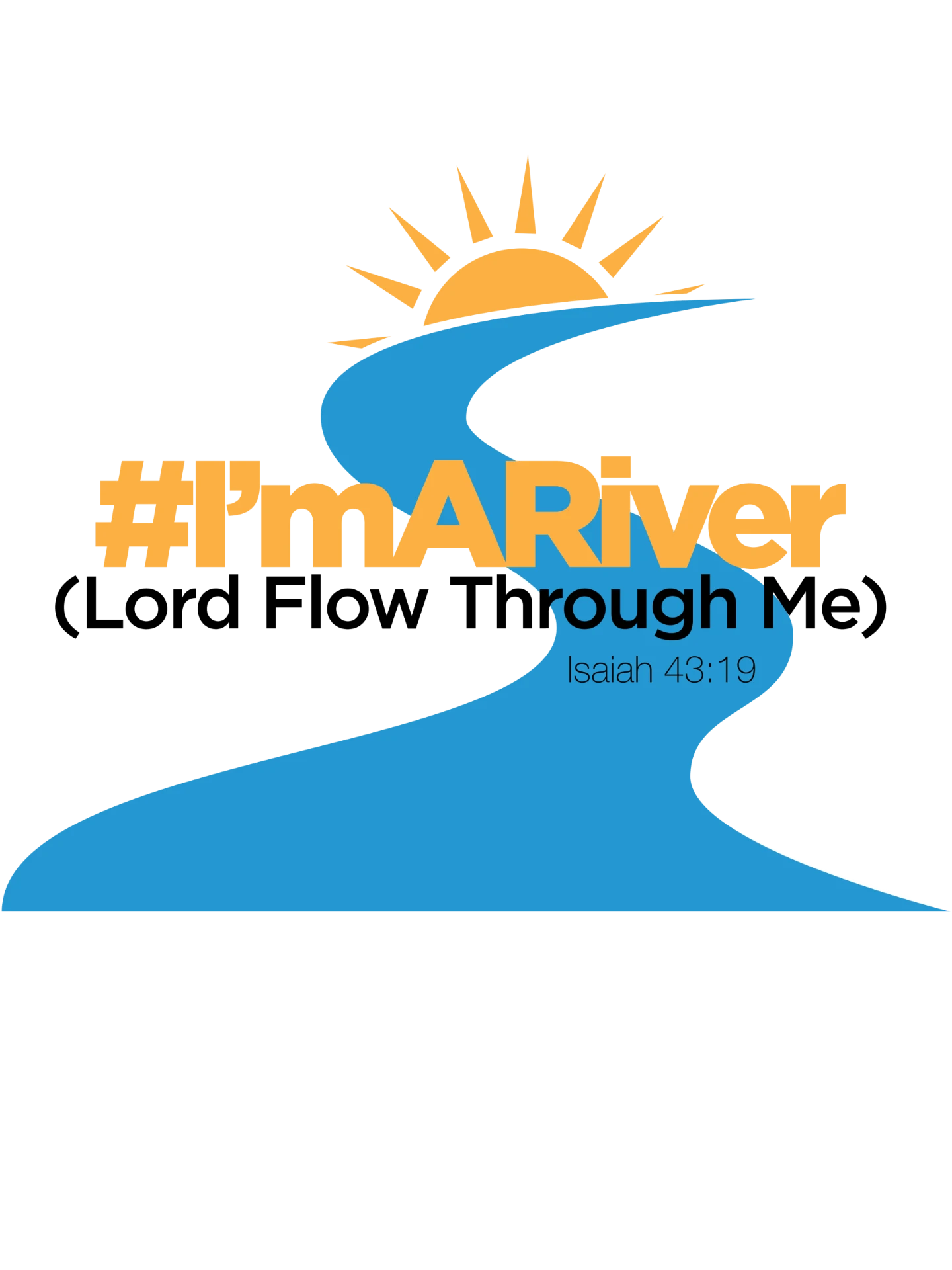 #I'mARiver — Orange Text (white shirt)